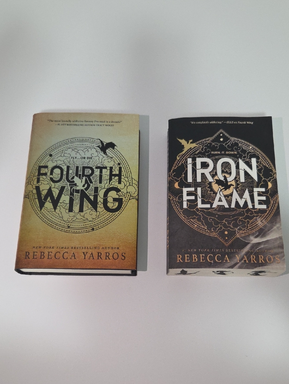 Hardcover Fourth Wing & Paperback Iron Flame Set By Rebecca Yarros